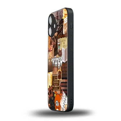 virgo aesthetic collage back phone cover | glass case for iphone 16 plus