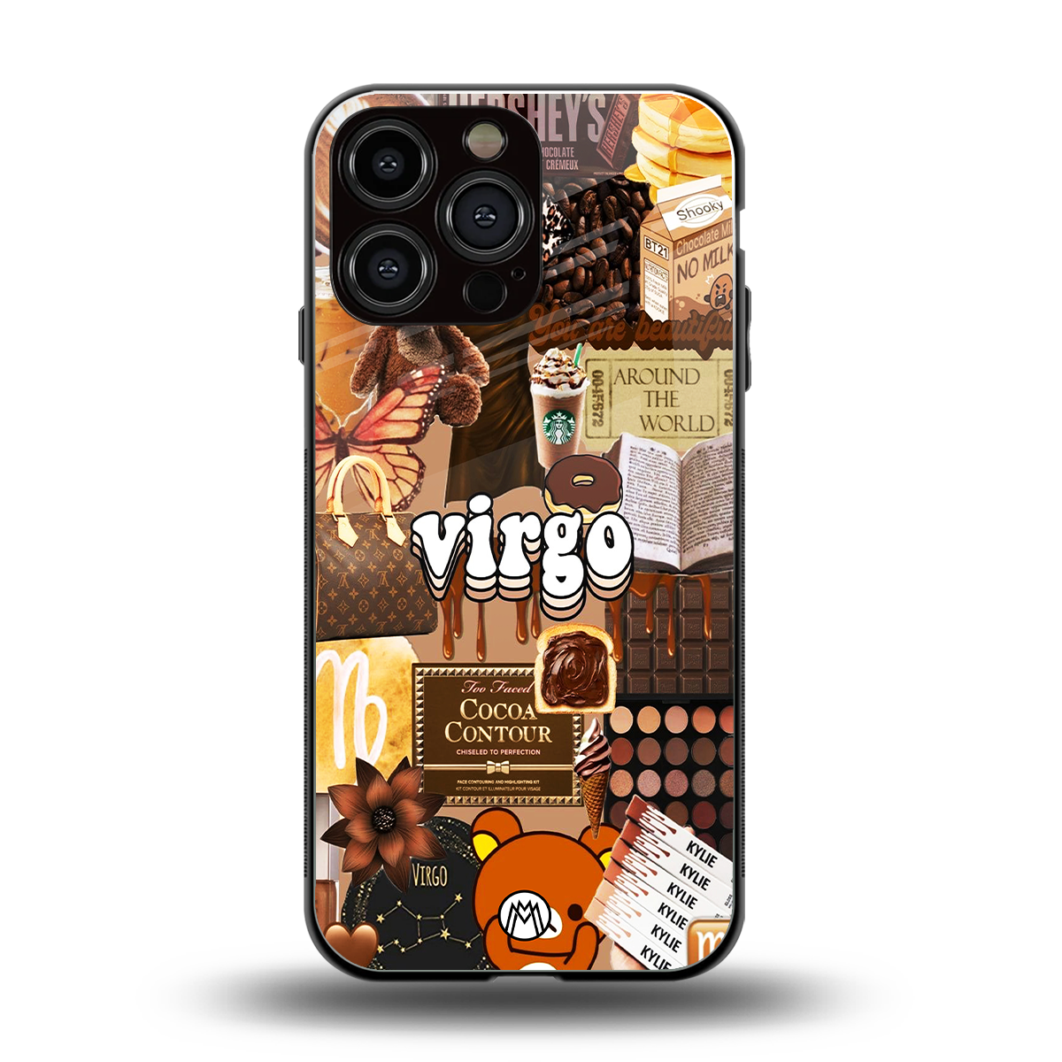 virgo aesthetic collage back phone cover | glass case for iphone 16 pro max