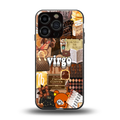 virgo aesthetic collage back phone cover | glass case for iphone 16 pro