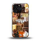 virgo aesthetic collage back phone cover | glass case for iphone 16 pro