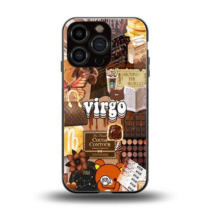 virgo aesthetic collage back phone cover | glass case for iphone 16 pro