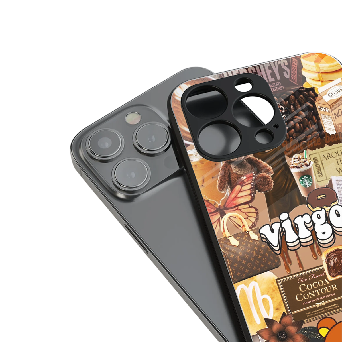 virgo aesthetic collage back phone cover | glass case for iphone 16 pro max