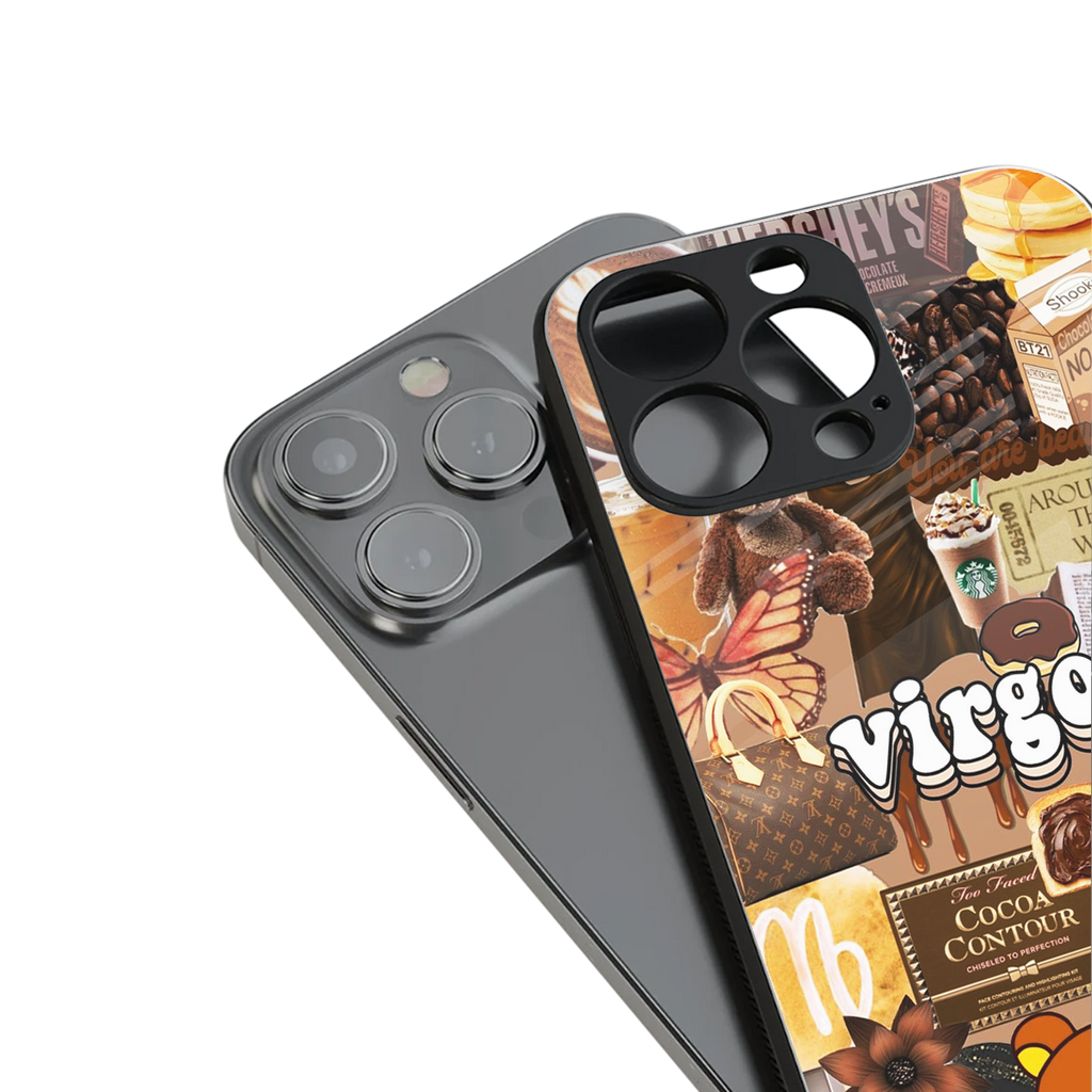 virgo aesthetic collage back phone cover | glass case for iphone 14 pro max