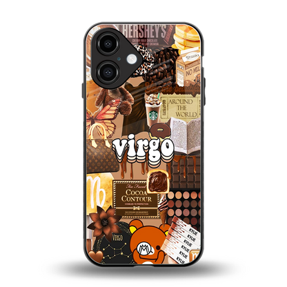 virgo aesthetic collage back phone cover | glass case for iphone 16