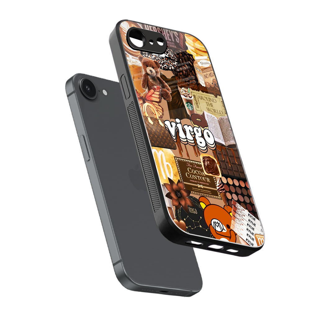 virgo aesthetic collage back phone cover | glass case for iphone 16e