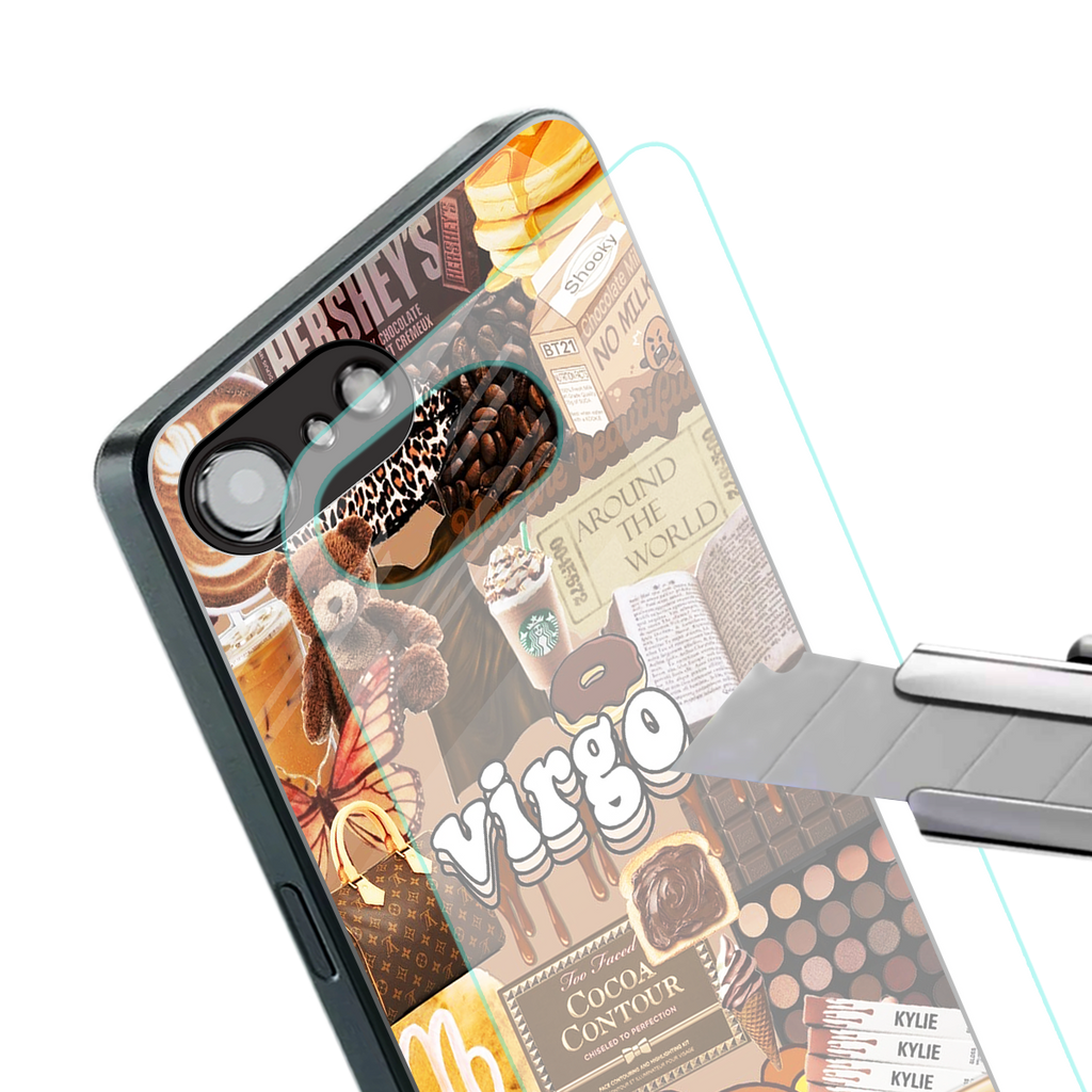 virgo aesthetic collage back phone cover | glass case for iphone 16e
