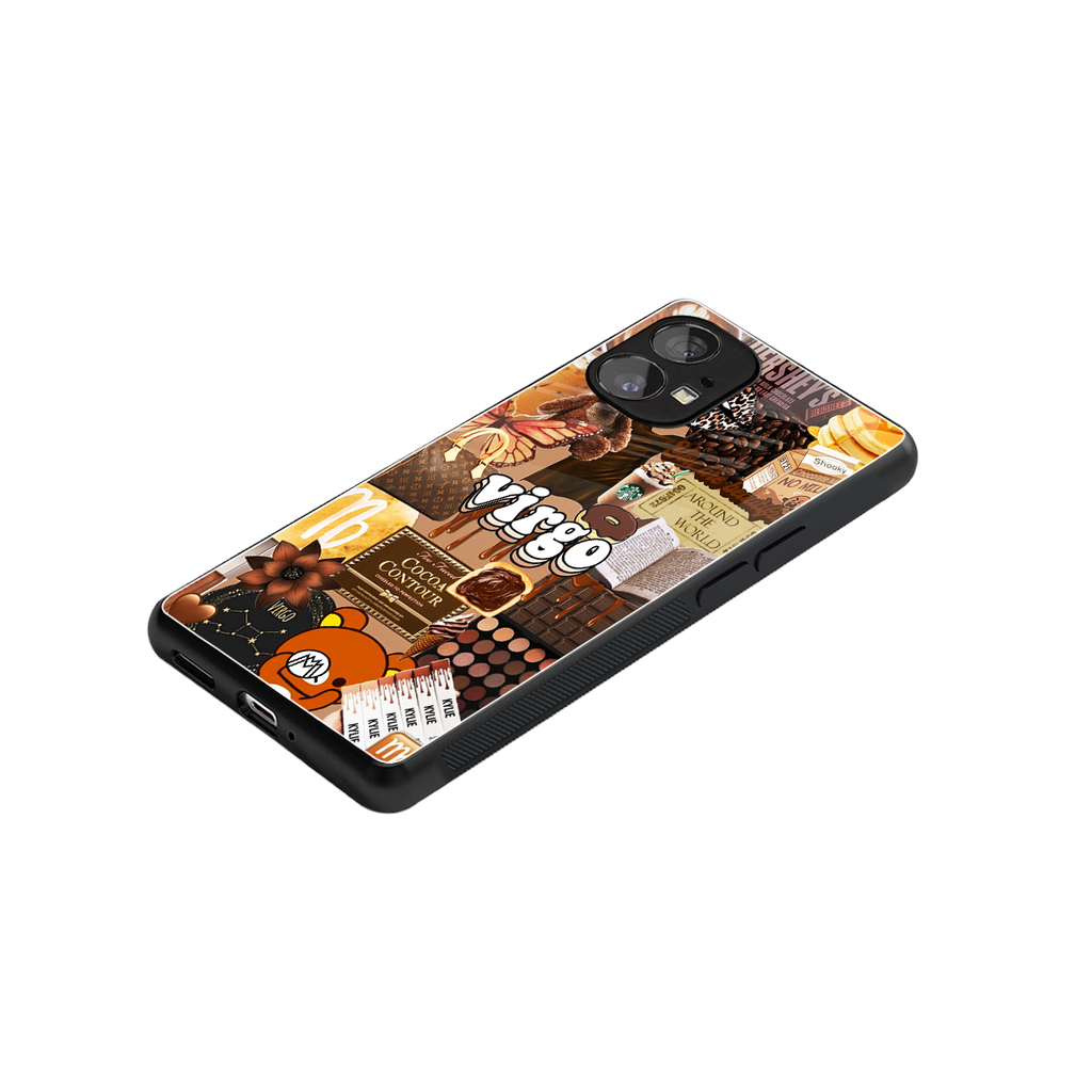virgo aesthetic collage back phone cover | glass case for nothing phone 1