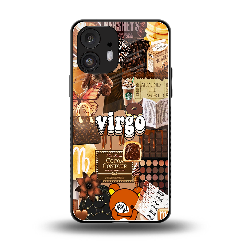 virgo aesthetic collage back phone cover | glass case for nothing phone 2
