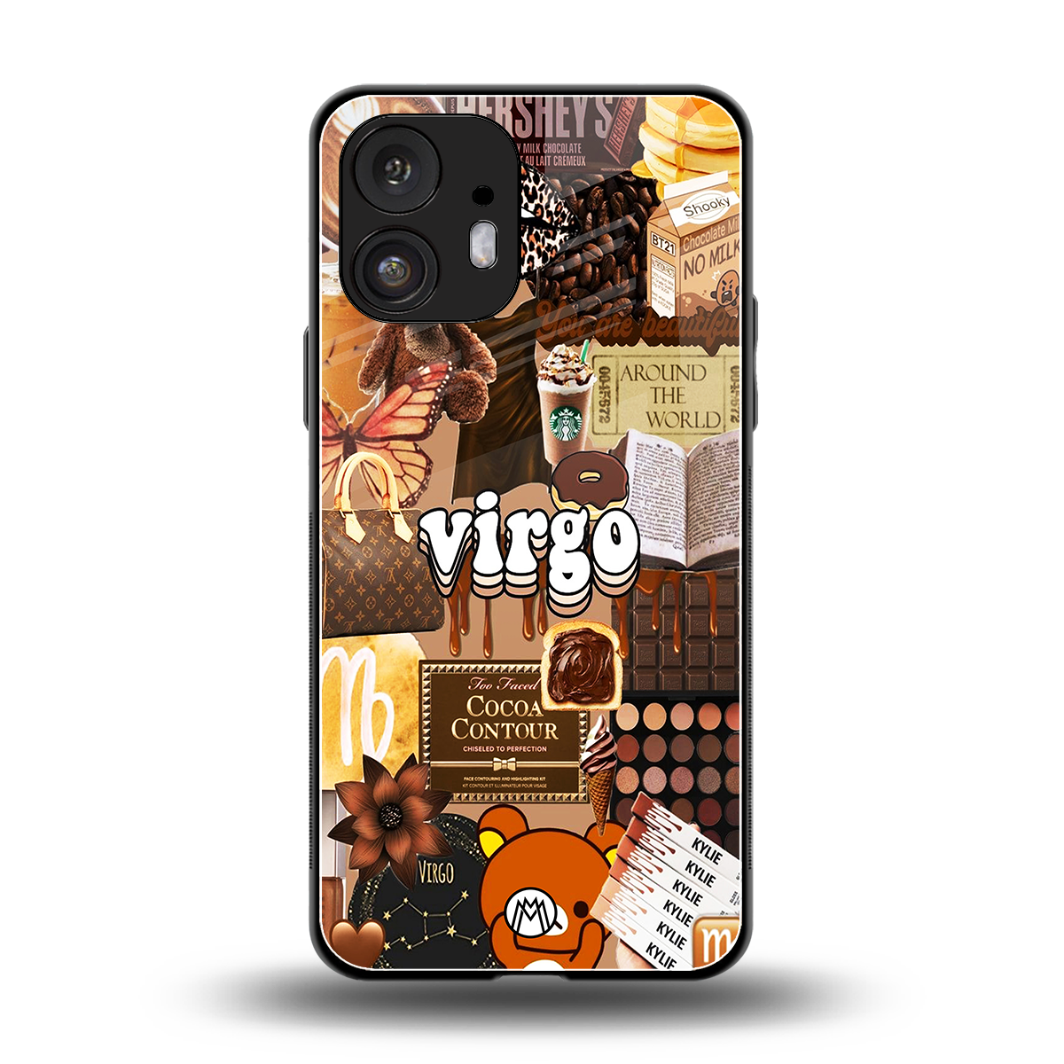 virgo aesthetic collage back phone cover | glass case for nothing phone 2