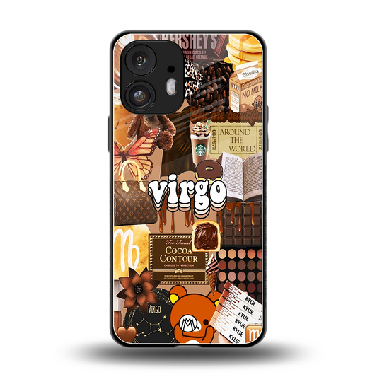 virgo aesthetic collage back phone cover | glass case for nothing phone 2