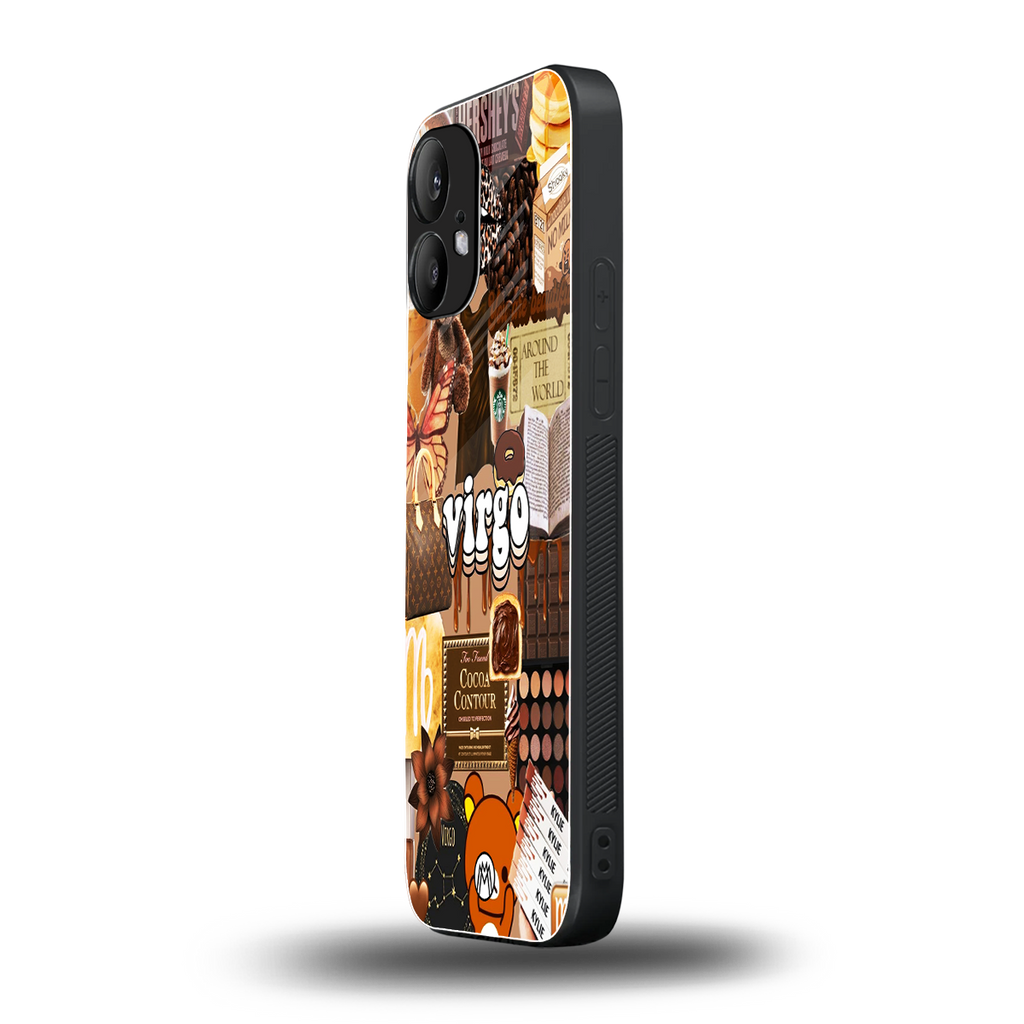 virgo aesthetic collage back phone cover | glass case for nothing phone 2