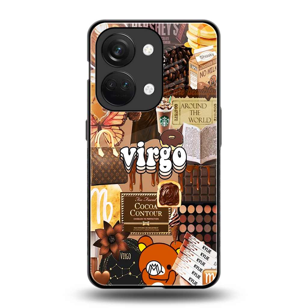 virgo aesthetic collage back phone cover | glass case for oneplus nord 3
