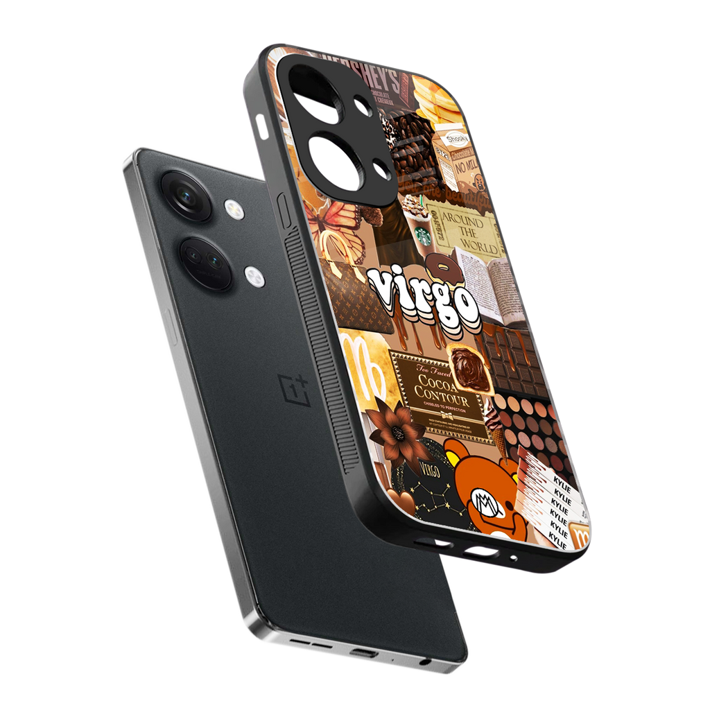 virgo aesthetic collage back phone cover | glass case for oneplus nord 3