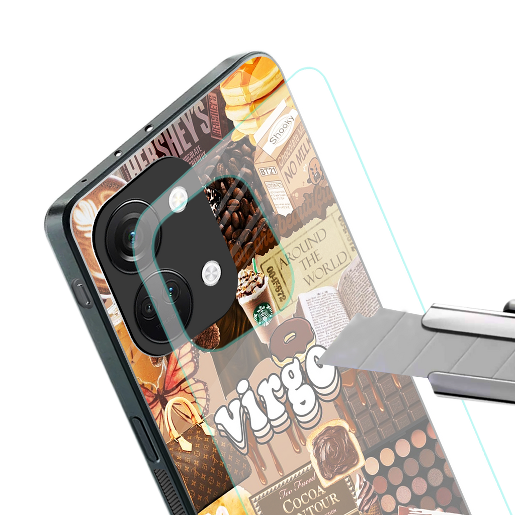 virgo aesthetic collage back phone cover | glass case for oneplus nord 3