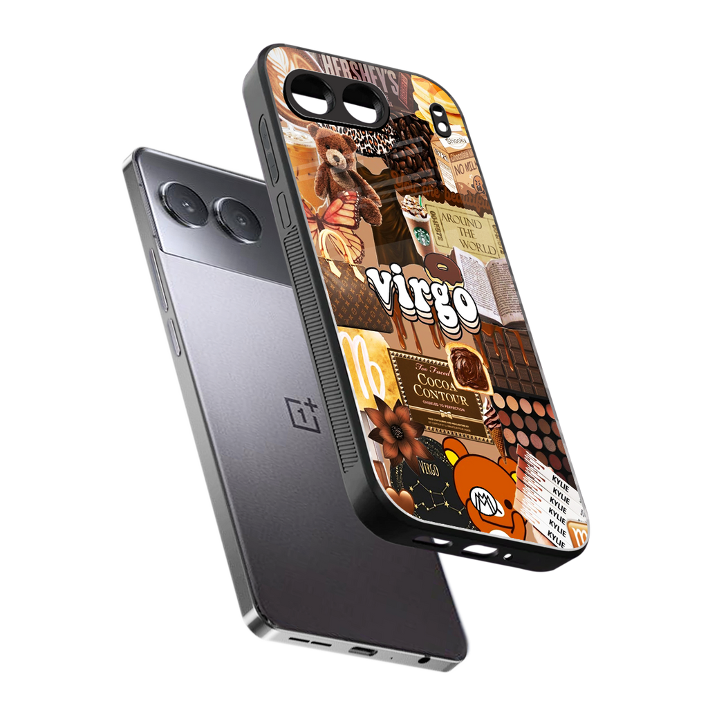 virgo aesthetic collage back phone cover | glass case for oneplus nord 4