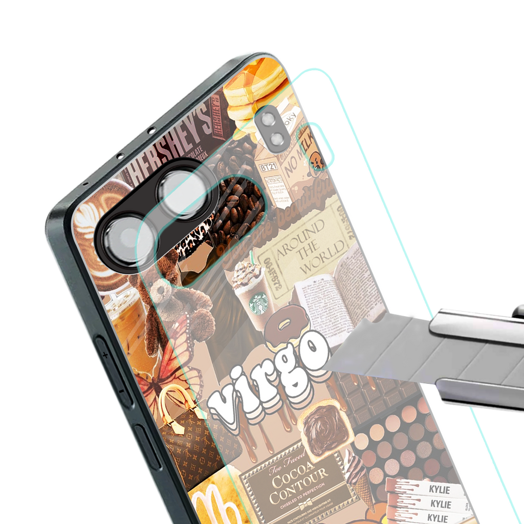 virgo aesthetic collage back phone cover | glass case for oneplus nord 4