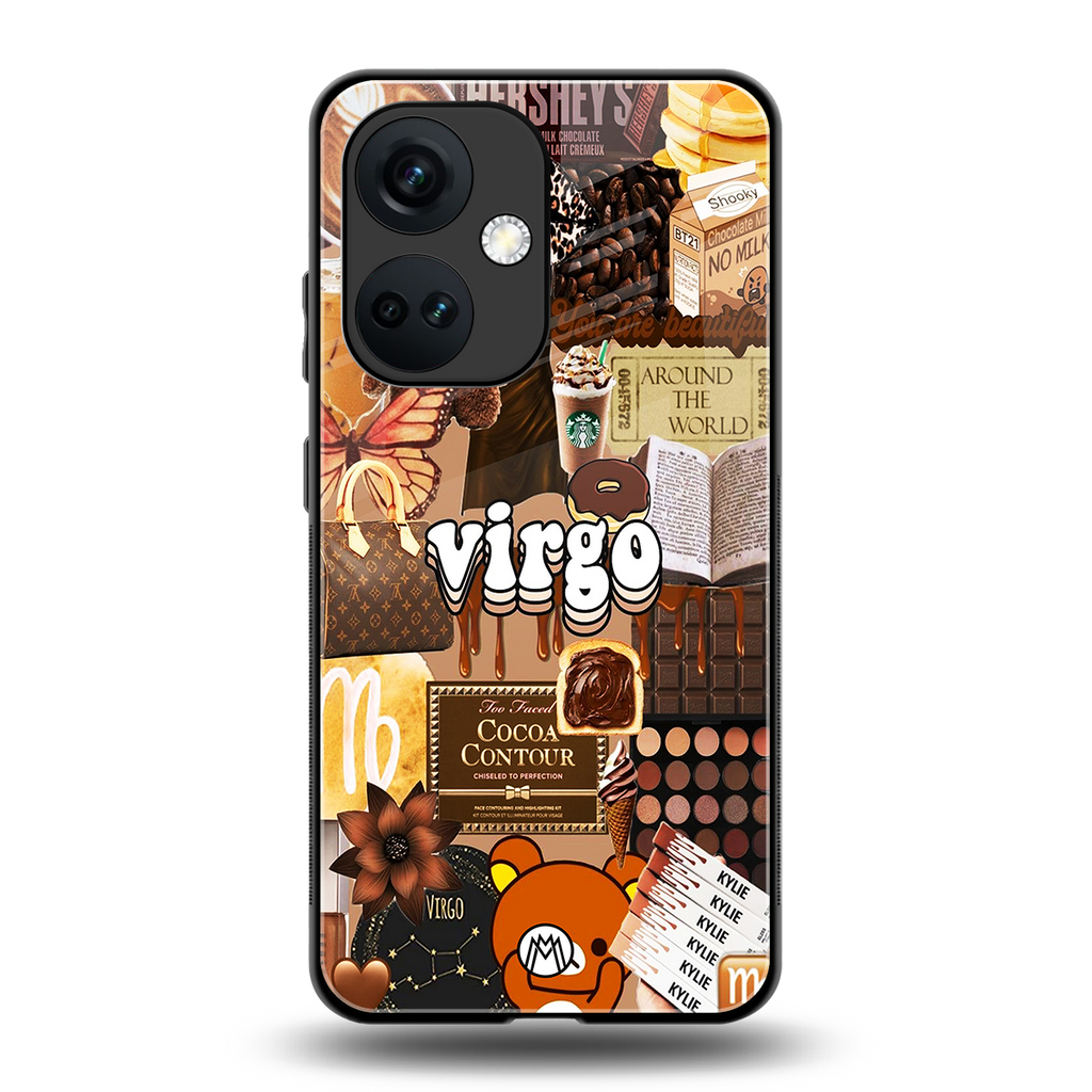 virgo aesthetic collage back phone cover | glass case for oneplus nord ce 3