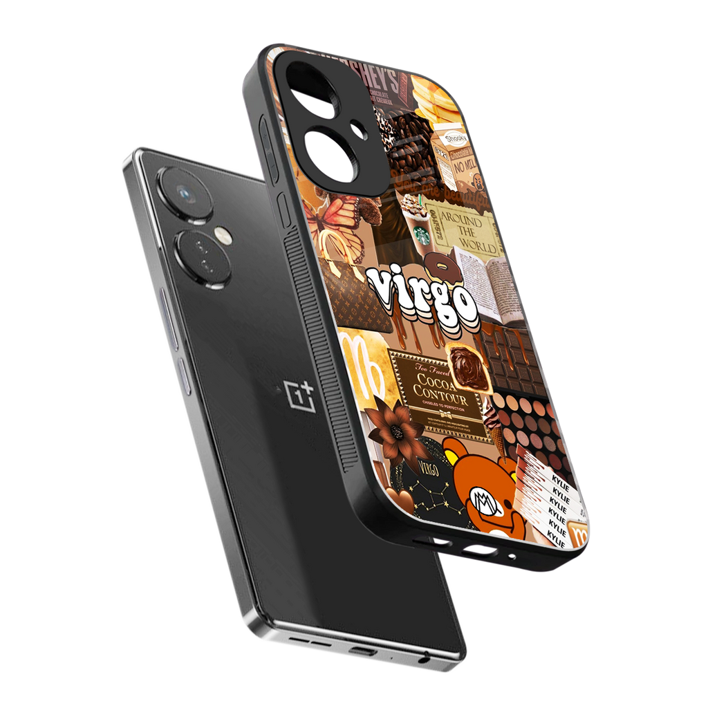 virgo aesthetic collage back phone cover | glass case for oneplus nord ce 3