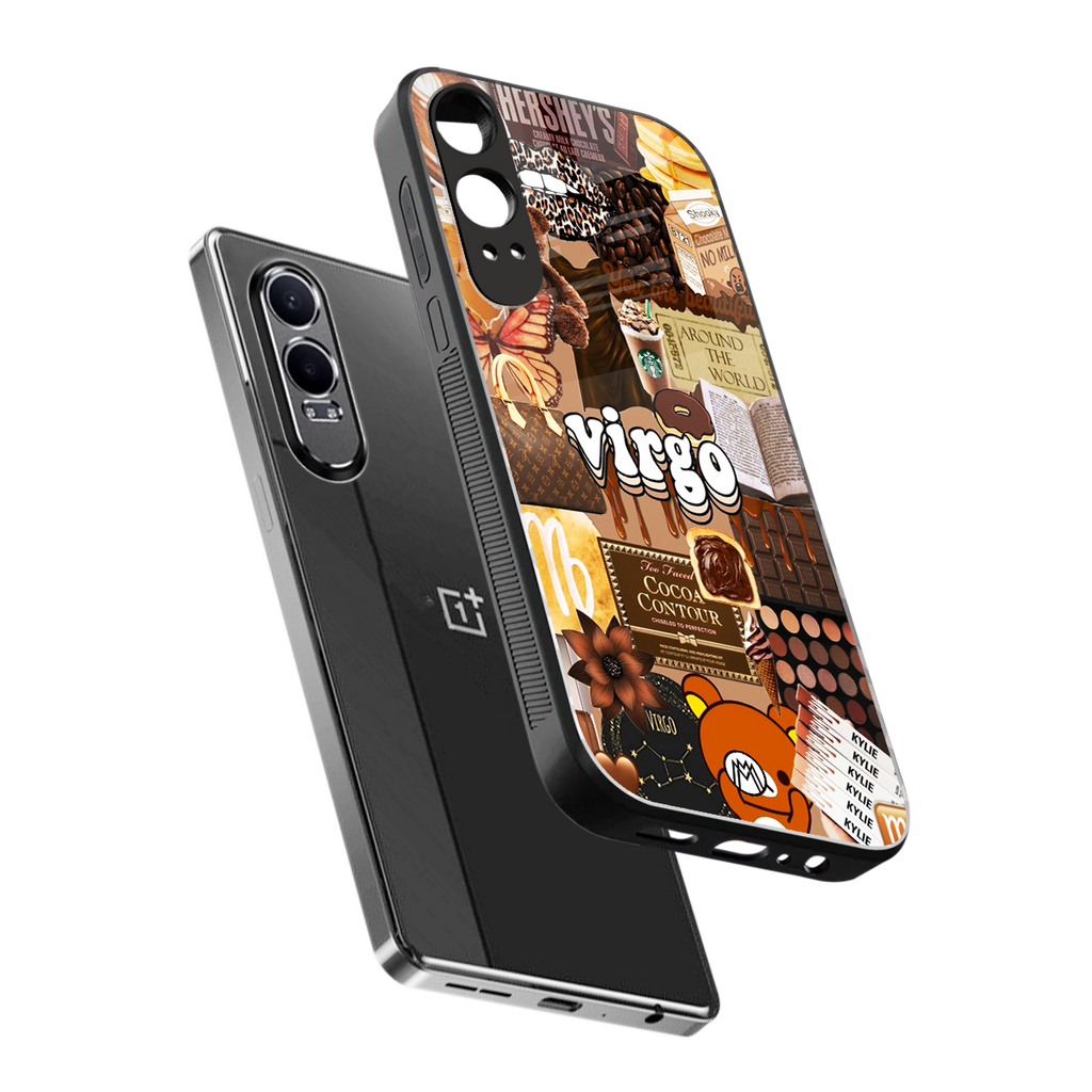 virgo aesthetic collage back phone cover | glass case for oneplus nord ce 4 lite