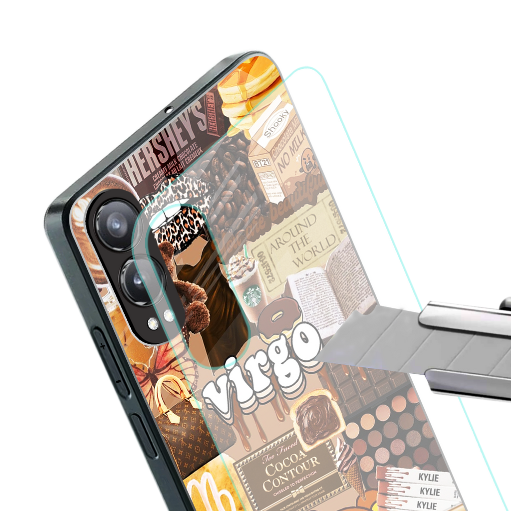 virgo aesthetic collage back phone cover | glass case for oneplus nord ce 4 lite
