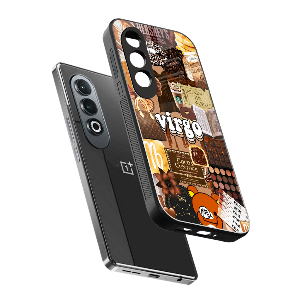 virgo aesthetic collage back phone cover | glass case for oneplus nord ce 4
