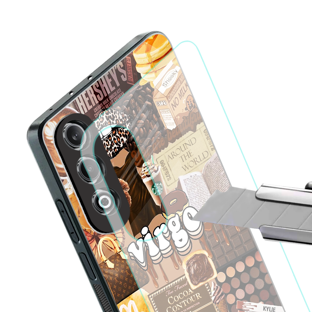 virgo aesthetic collage back phone cover | glass case for oneplus nord ce 4