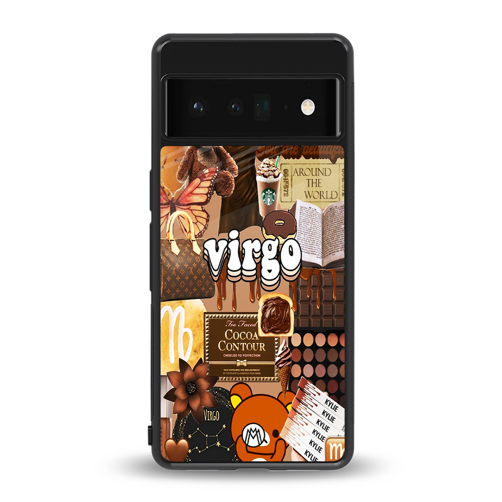 virgo aesthetic collage back phone cover | glass case for google pixel 6 pro