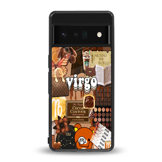 virgo aesthetic collage back phone cover | glass case for google pixel 6 pro