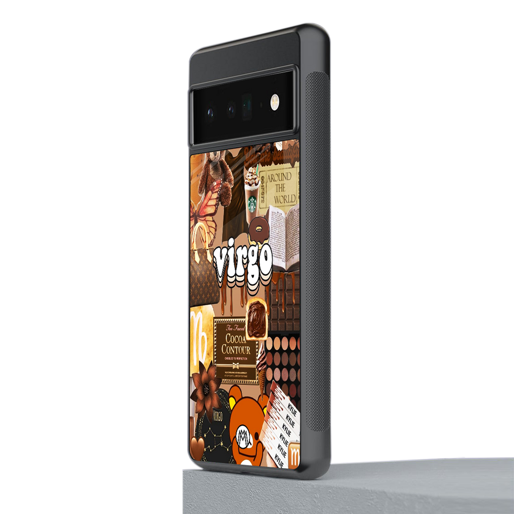 virgo aesthetic collage back phone cover | glass case for google pixel 6 pro