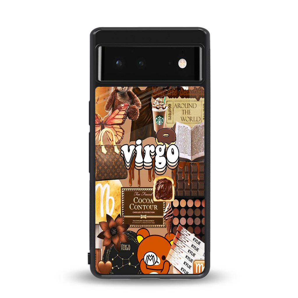 virgo aesthetic collage back phone cover | glass case for google pixel 6