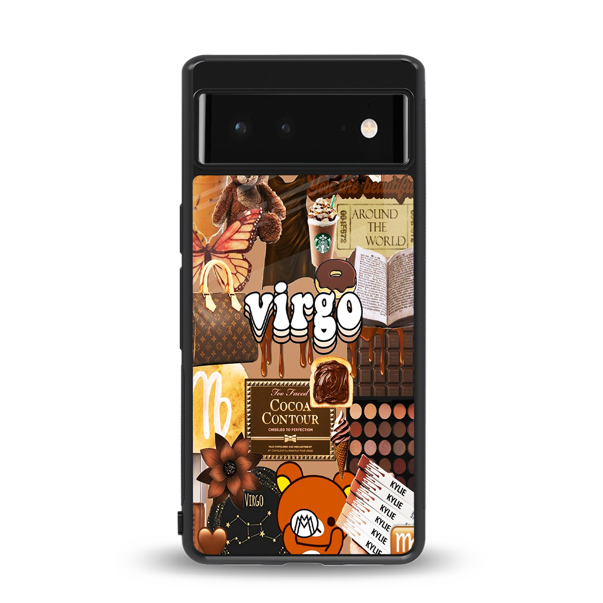 virgo aesthetic collage back phone cover | glass case for google pixel 6