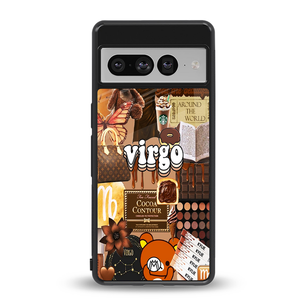 virgo aesthetic collage back phone cover | glass case for google pixel 7 pro