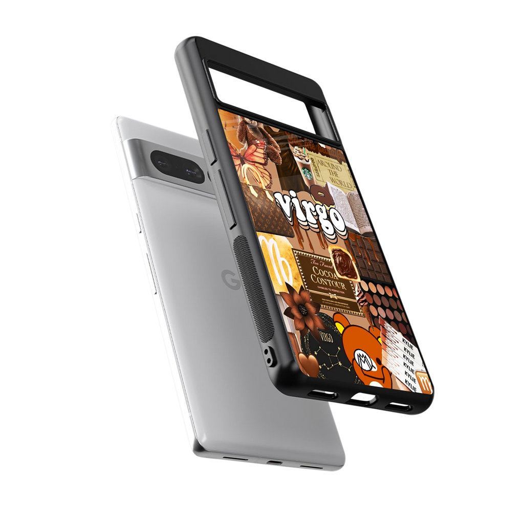 virgo aesthetic collage back phone cover | glass case for google pixel 7 pro