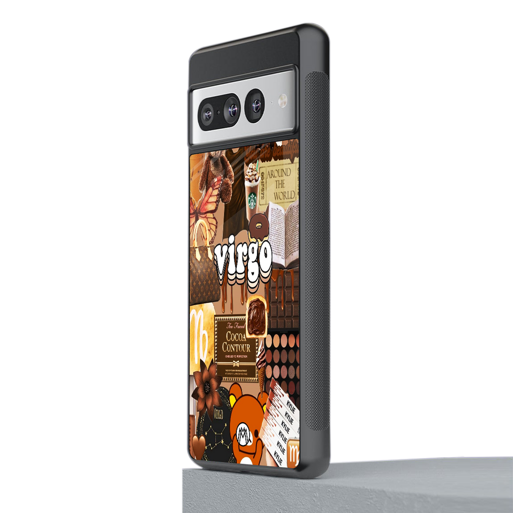 virgo aesthetic collage back phone cover | glass case for google pixel 7 pro