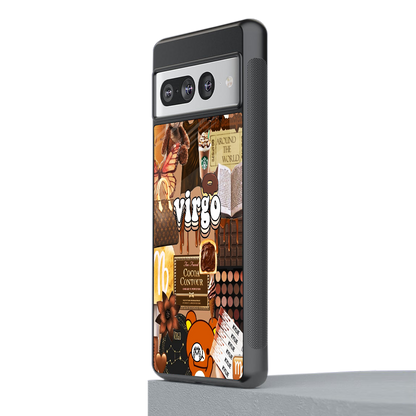 virgo aesthetic collage back phone cover | glass case for google pixel 7 pro