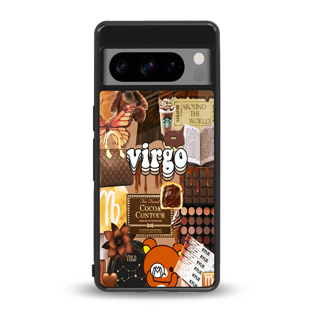 virgo aesthetic collage back phone cover | glass case for google pixel 8 pro