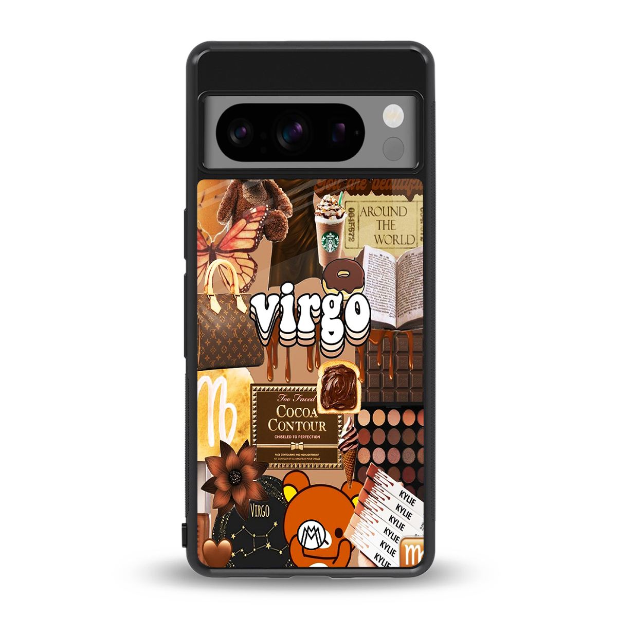 virgo aesthetic collage back phone cover | glass case for google pixel 8 pro