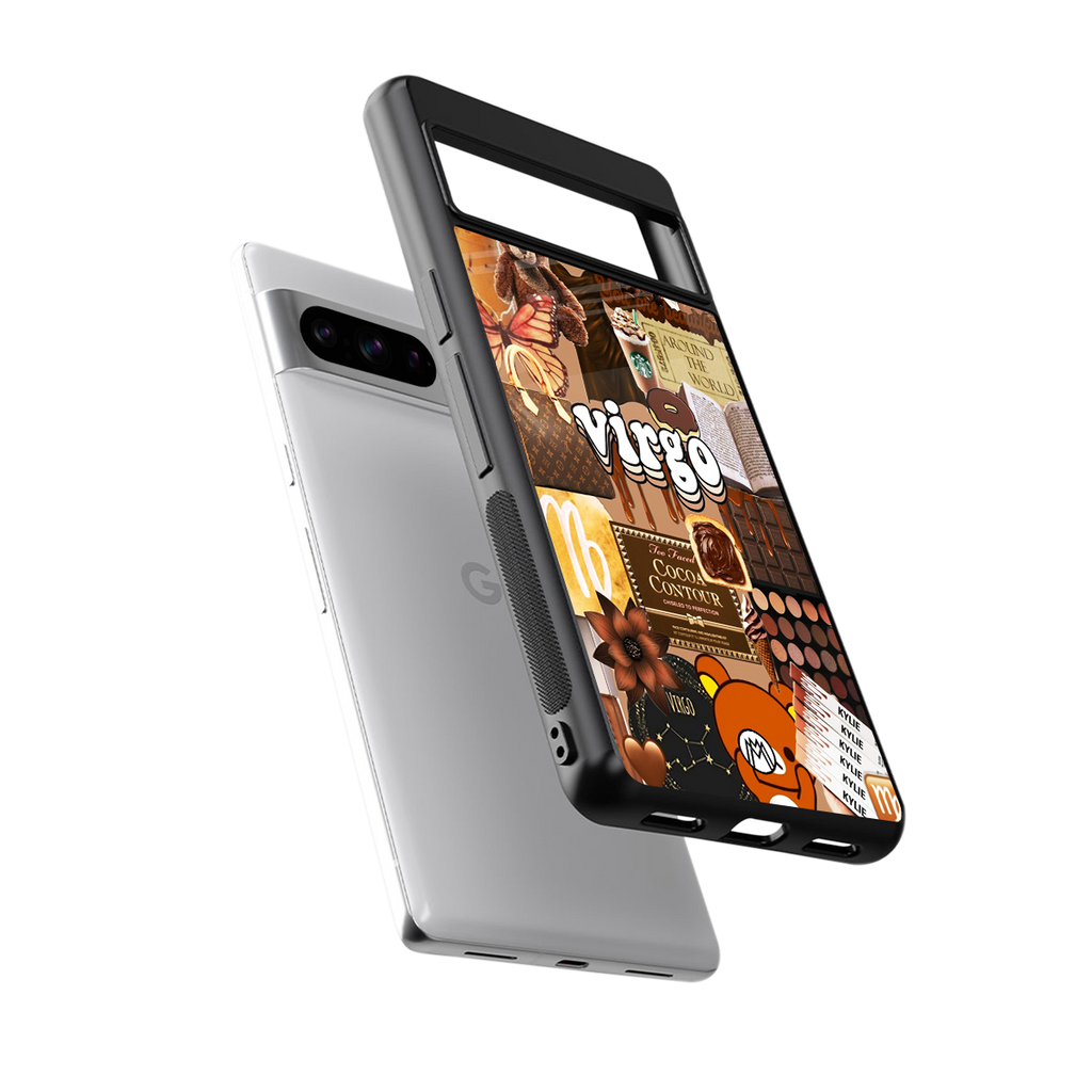 virgo aesthetic collage back phone cover | glass case for google pixel 8 pro