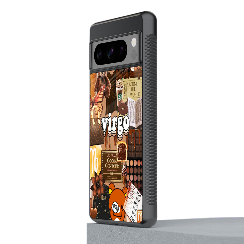 virgo aesthetic collage back phone cover | glass case for google pixel 8 pro