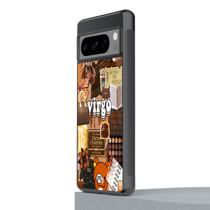 virgo aesthetic collage back phone cover | glass case for google pixel 8 pro