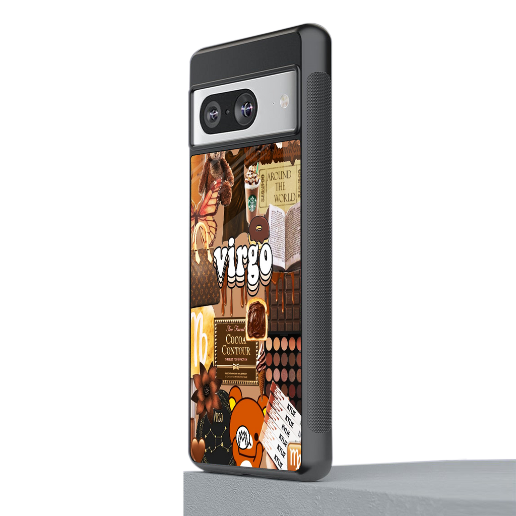 virgo aesthetic collage back phone cover | glass case for Google Pixel 8