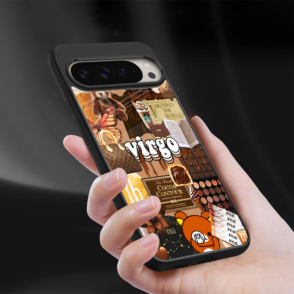 virgo aesthetic collage back phone cover | glass case for google pixel 9 pro