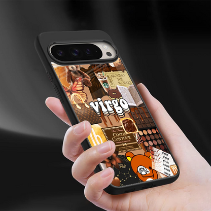virgo aesthetic collage back phone cover | glass case for google pixel 9 pro xl