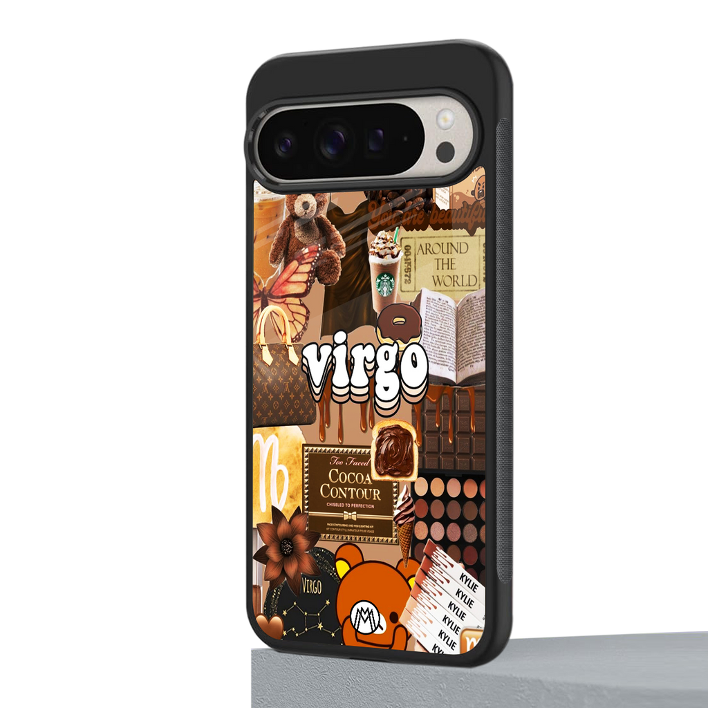 virgo aesthetic collage back phone cover | glass case for google pixel 9 pro