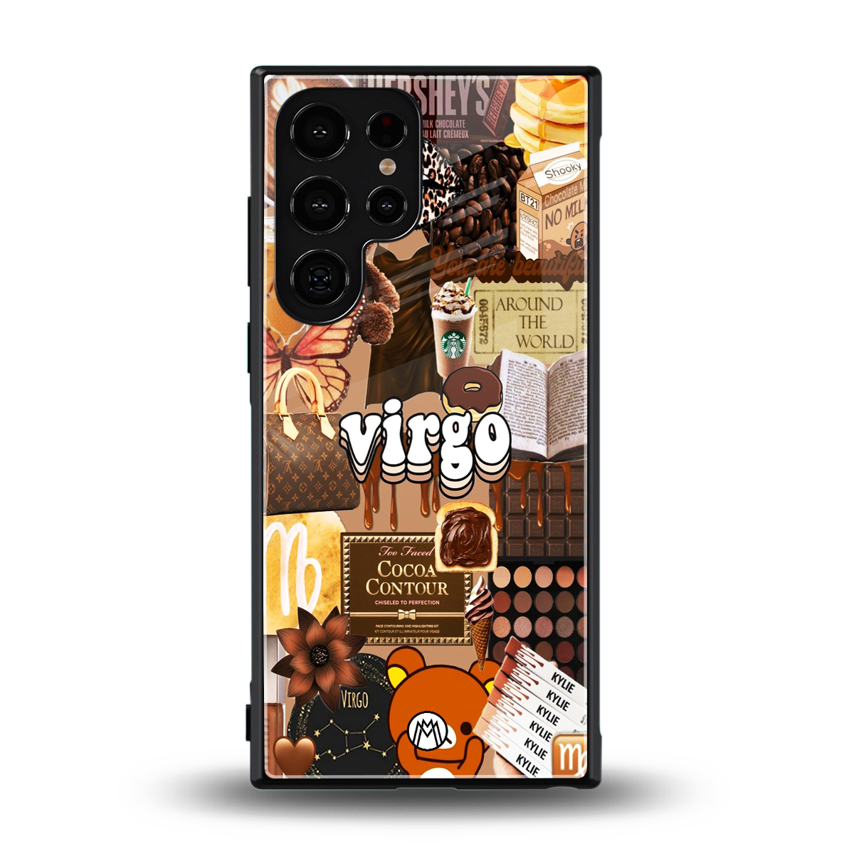 virgo aesthetic collage back phone cover | glass case for samsung galaxy s24 ultra