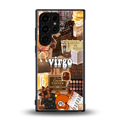 virgo aesthetic collage back phone cover | glass case for samsung galaxy s24 ultra