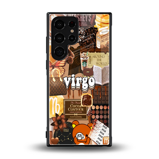 virgo aesthetic collage back phone cover | glass case for samsung galaxy s24 ultra