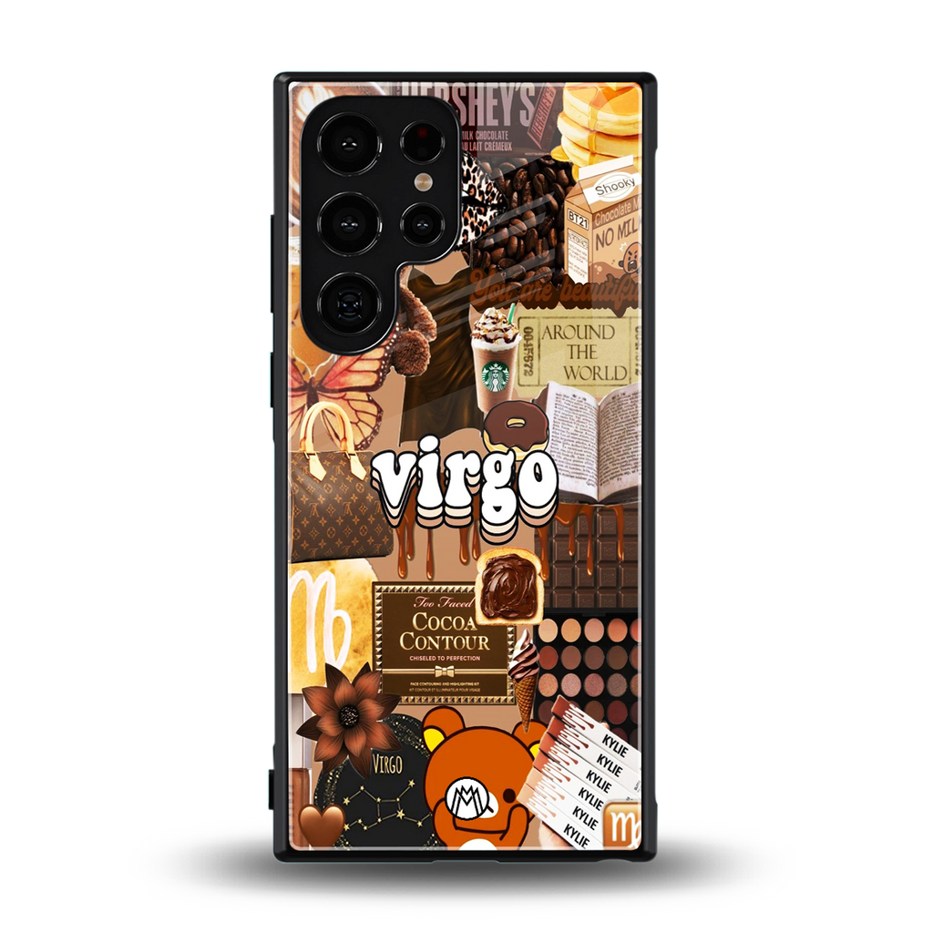 virgo aesthetic collage back phone cover | glass case for samsung galaxy s23 ultra