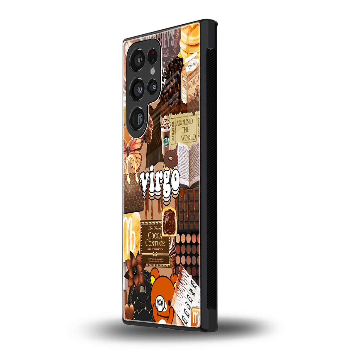 virgo aesthetic collage back phone cover | glass case for samsung galaxy s24 ultra