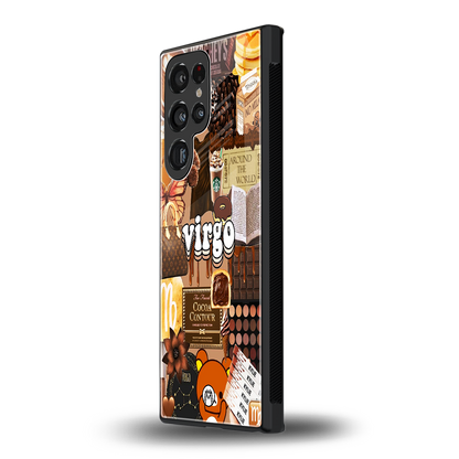 virgo aesthetic collage back phone cover | glass case for samsung galaxy s24 ultra